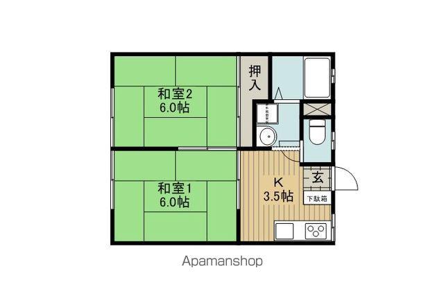 パナハイツF(2K/1階)の間取り写真