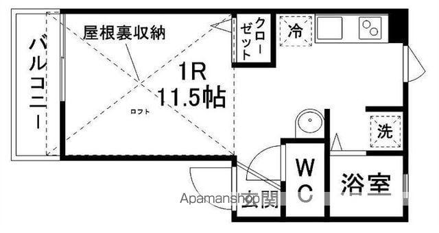 TSハウス高森(ワンルーム/2階)の間取り写真