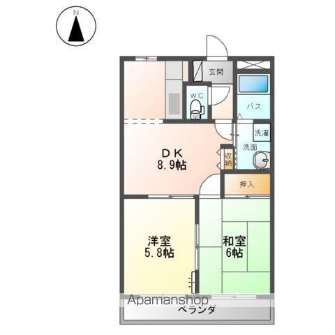 エポックシュー1番館(2DK/1階)の間取り写真