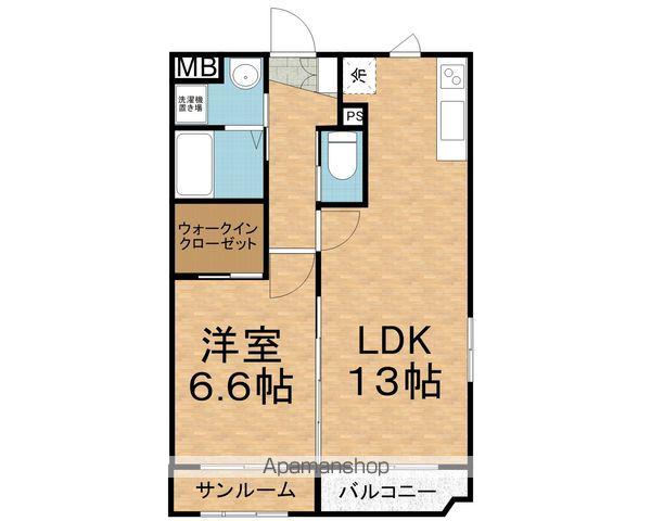 オルトエウディア(1LDK/2階)の間取り写真