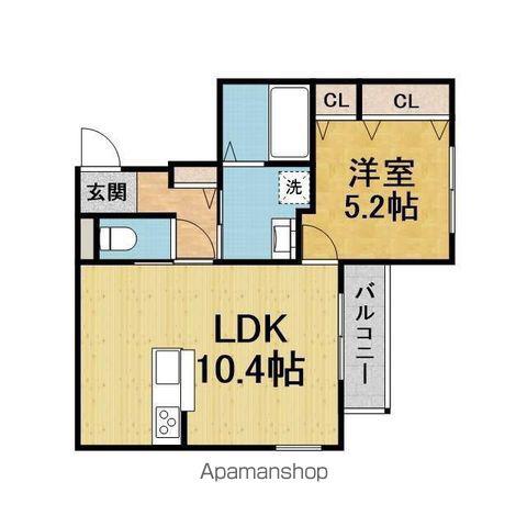 GRAND・CRU中桜塚サウス(1LDK/1階)の間取り写真