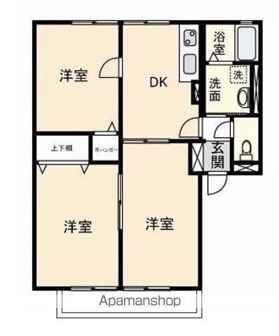 富士塚8番館Ⅱ(3DK/2階)の間取り写真