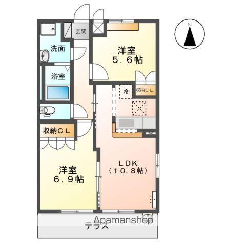 メゾンガイア(2LDK/1階)の間取り写真