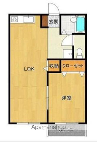 サンパレス新田A(1LDK/2階)の間取り写真