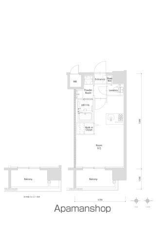 エンクレスト博多PARKSIDE(ワンルーム/11階)の間取り写真