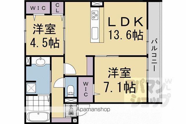 GRAMM桃山筑前(2LDK/3階)の間取り写真