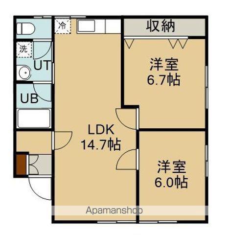 コーポすみれB棟(2LDK/2階)の間取り写真