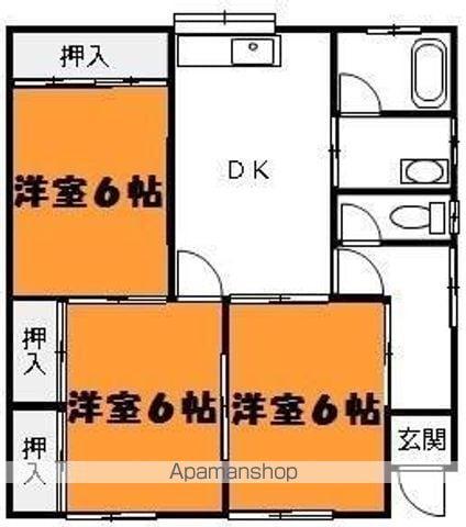 東北本線 岩沼駅 徒歩24分 1階建 築33年(3DK)の間取り写真
