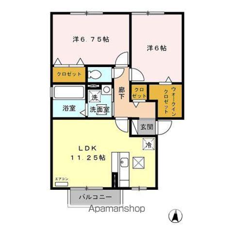 LUPINA GARDEN(2LDK/1階)の間取り写真