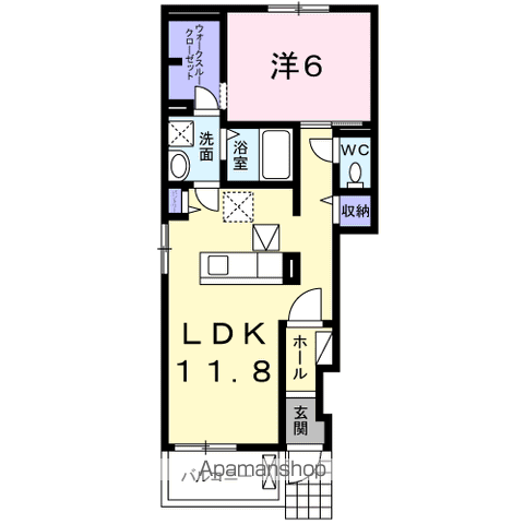 フォレスト ガーデン(1LDK/1階)の間取り写真