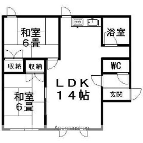 メゾンド25(2LDK/1階)の間取り写真