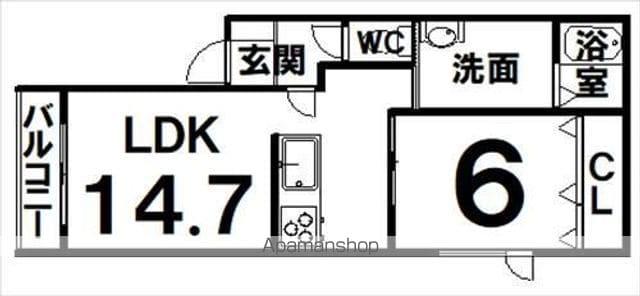 SOLEIL(1LDK/1階)の間取り写真