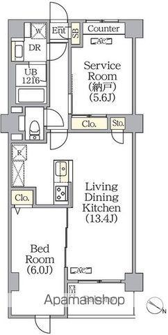 プライムガーデン赤塚(1SLDK/4階)の間取り写真