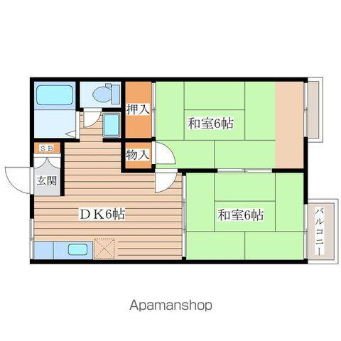 STハイツ栗生(2DK/2階)の間取り写真
