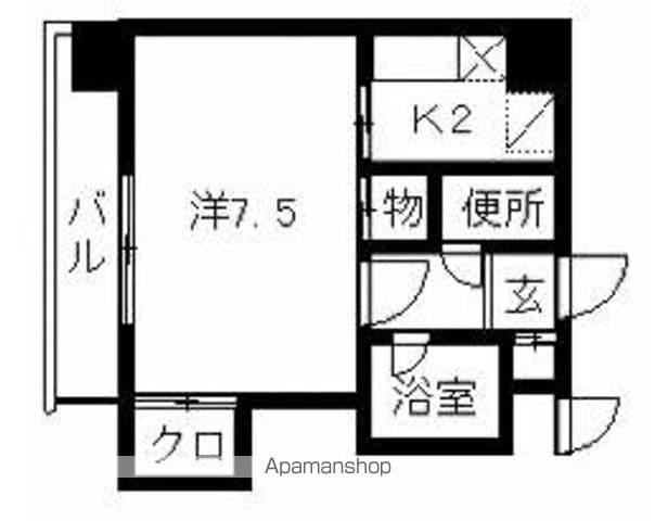 ハイブリッヂ32(1K/4階)の間取り写真