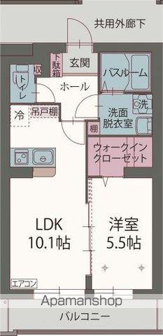 ルシエール東護(1LDK/1階)の間取り写真