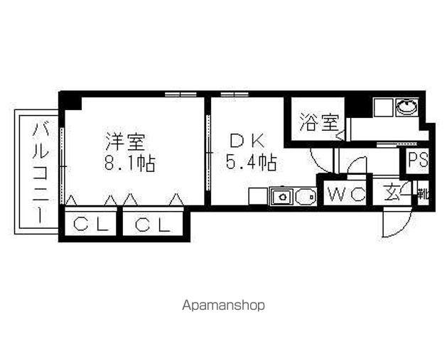 プライムコート栄生(1DK/1階)の間取り写真