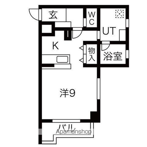 ヴィアーレ広瀬(ワンルーム/11階)の間取り写真