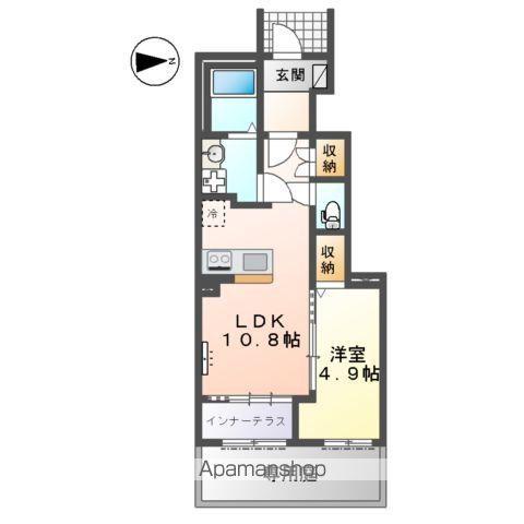 木更津市長須賀字上越戸 アパートⅢ期工事(1LDK/1階)の間取り写真