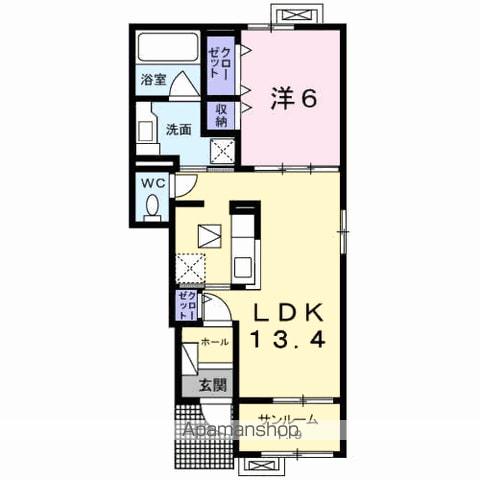 メゾン ド モア(1LDK/1階)の間取り写真