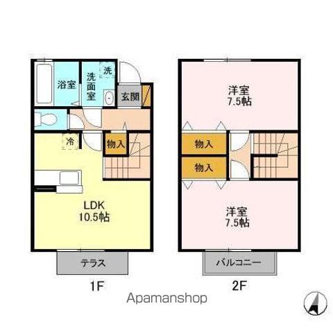 キャトルセゾン　Ｅ(2LDK)の間取り写真