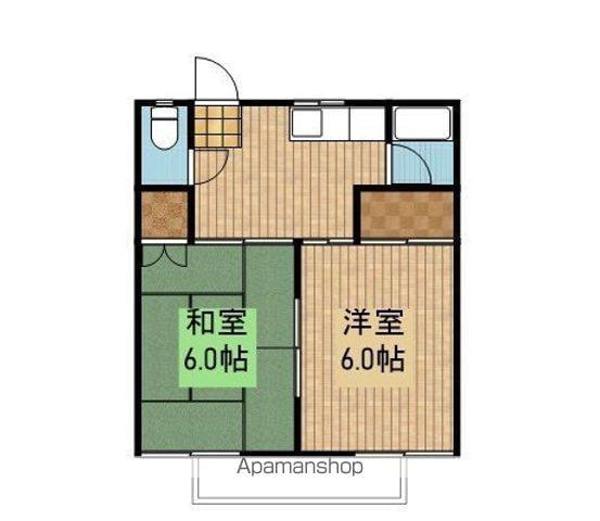 コーポわかば(2K/2階)の間取り写真