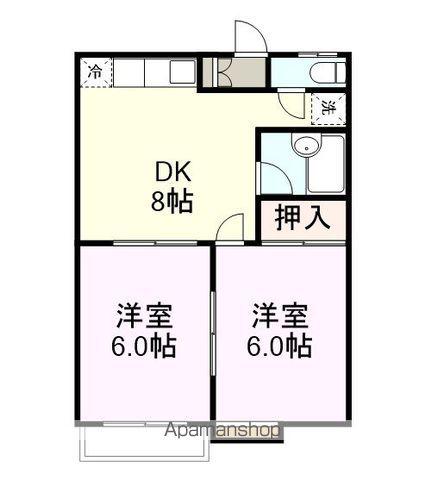 メゾンソレイユ(2DK/1階)の間取り写真