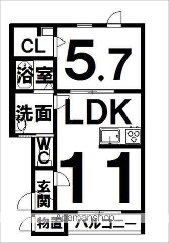 パルファンⅡ(1LDK/1階)の間取り写真