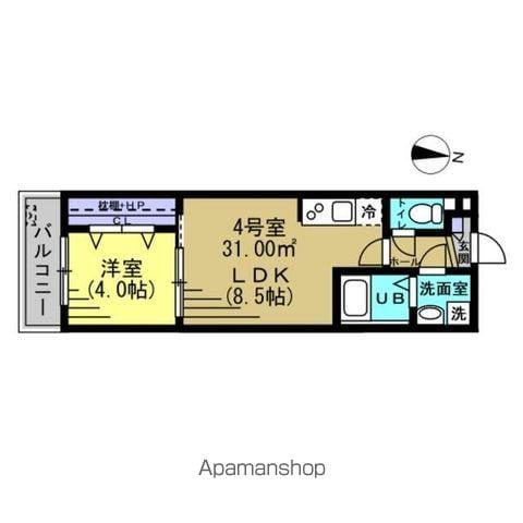 ザ・フォレスト北小金(1LDK/2階)の間取り写真