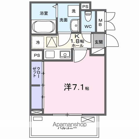 JADA HOUSE桜井(1K/1階)の間取り写真