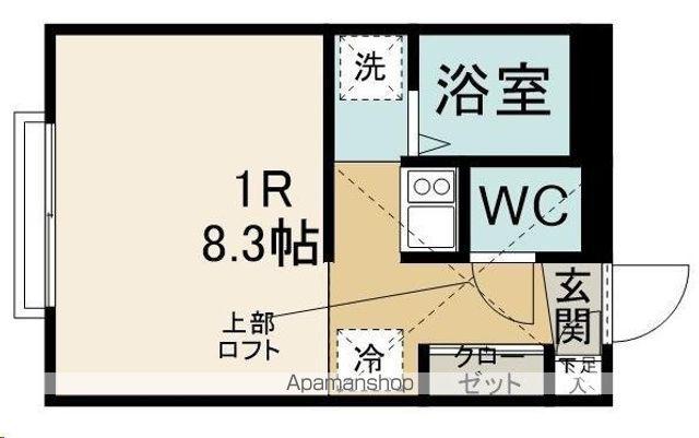 VIVANT(ワンルーム/2階)の間取り写真