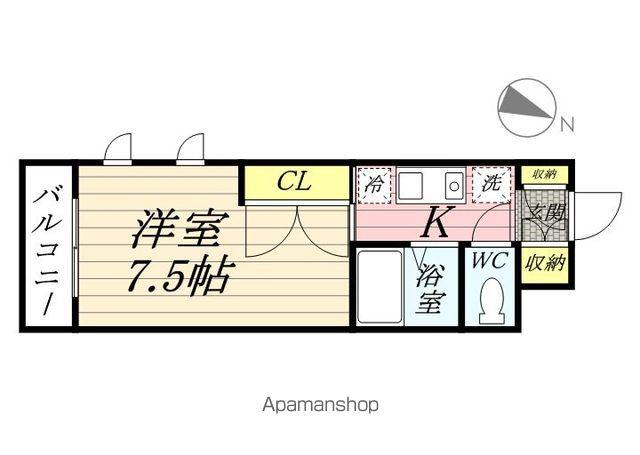 ルミエールTUKUNO(1K/3階)の間取り写真