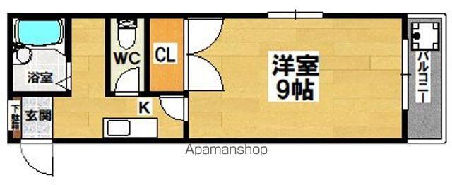 マンション白鷺(1K/1階)の間取り写真