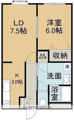 カーサフィオーレ(1LDK/2階)の間取り写真