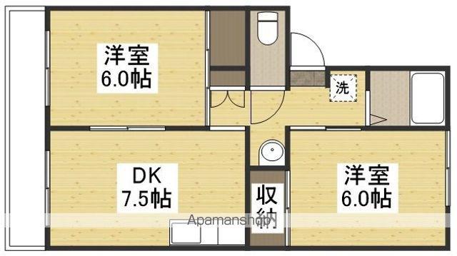 プレジール純B棟(2DK/2階)の間取り写真