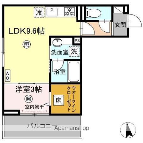 D-ROOM西町(1LDK/1階)の間取り写真