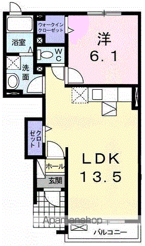 エアリーコートⅡ(1LDK/1階)の間取り写真
