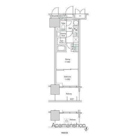 ブルックサイドレジデンス木場(2K/3階)の間取り写真