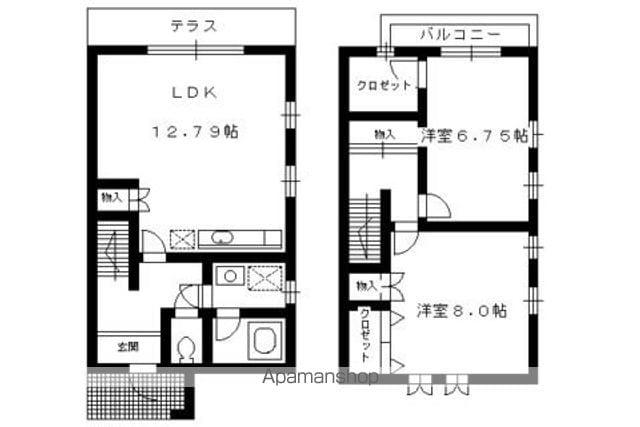 アールヌーボー一ノ宮(2LDK/1階)の間取り写真