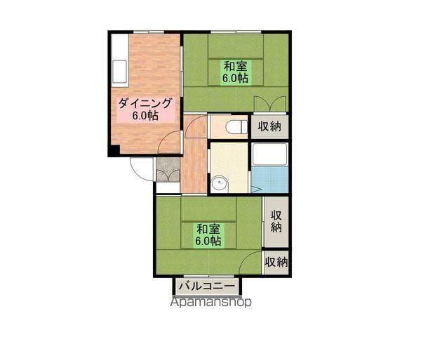 フレグランス・アゾノ(2DK/2階)の間取り写真