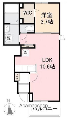 ラ・ベレッツァⅡA・B(1LDK/1階)の間取り写真