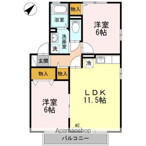 リビエールNO.1(2LDK/2階)の間取り写真