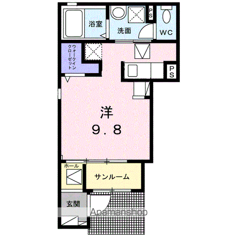 ココ・ラシック(ワンルーム/1階)の間取り写真