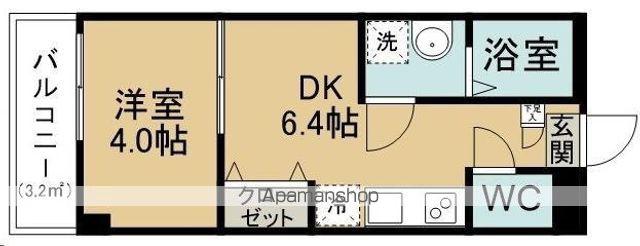 TERASU仙台(1DK/2階)の間取り写真