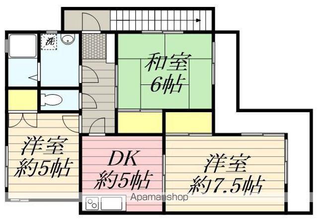 三鷹永谷ハイツⅢ(3K/2階)の間取り写真