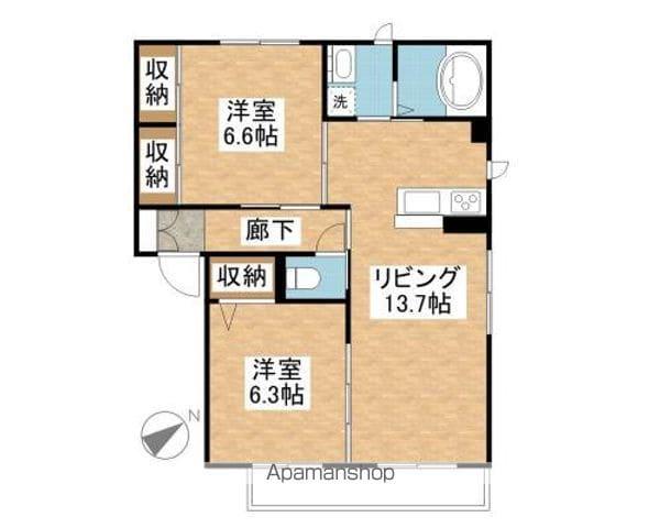 DNコーポ(2LDK/2階)の間取り写真