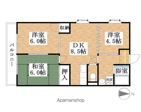第二メゾンショーホー(3DK/1階)の間取り写真
