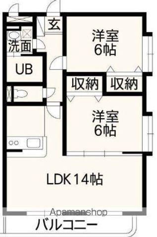 レオマンション(2LDK/3階)の間取り写真