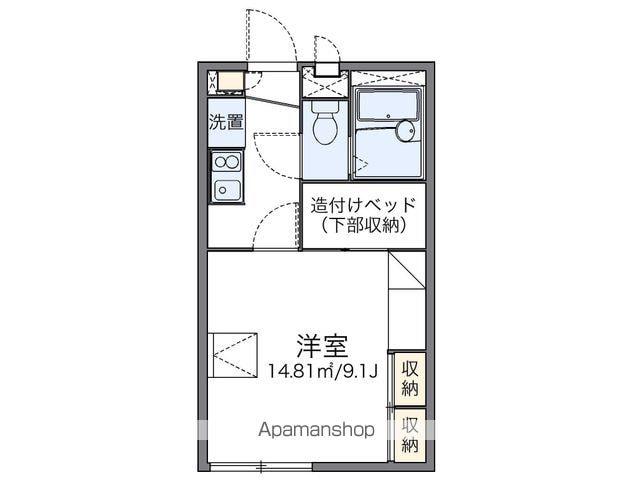 レオパレスグリーンコーポ砂原(1K/2階)の間取り写真