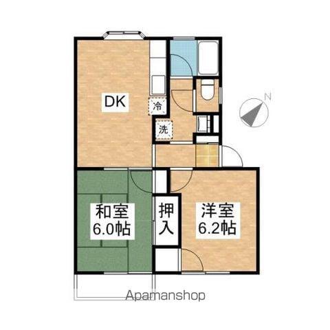 スマイルハイツ(2DK/2階)の間取り写真